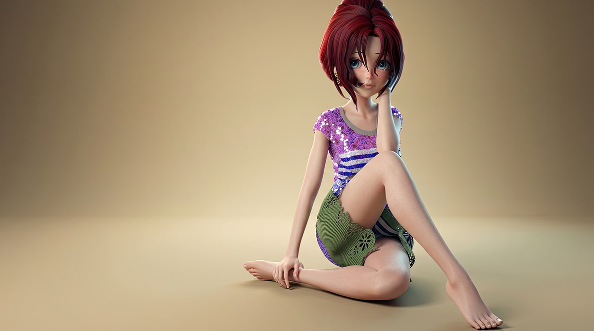 3D characters - Anime girl