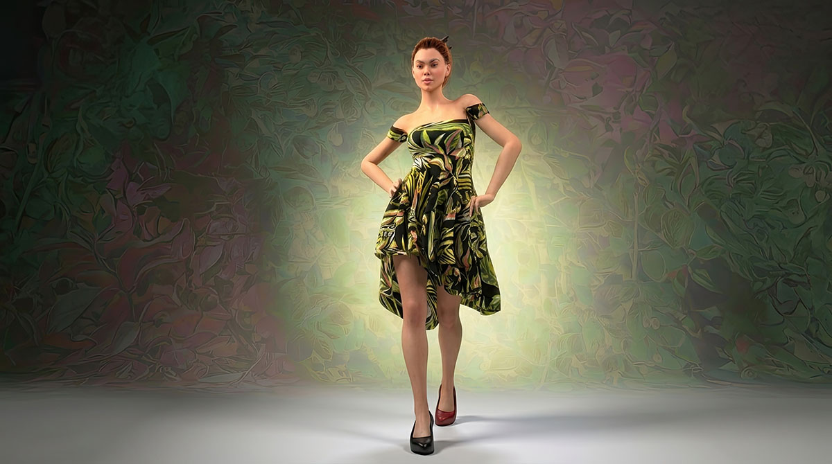 3D characters - Woman in dress and suit