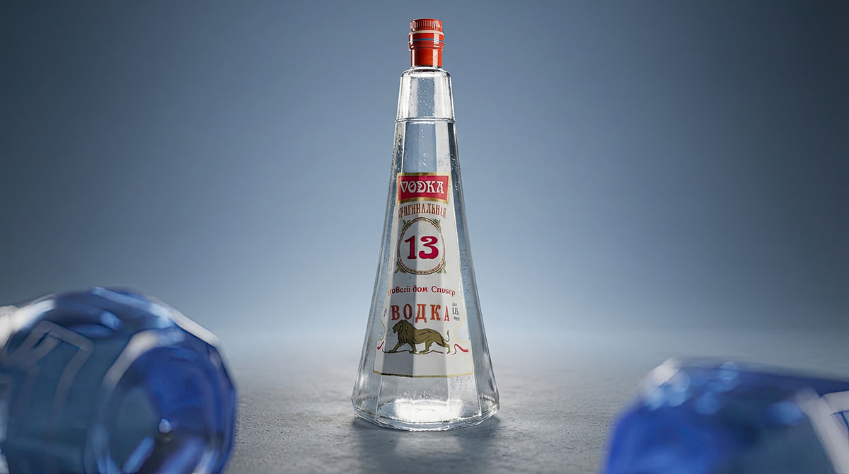 13 sided vodka bottle design