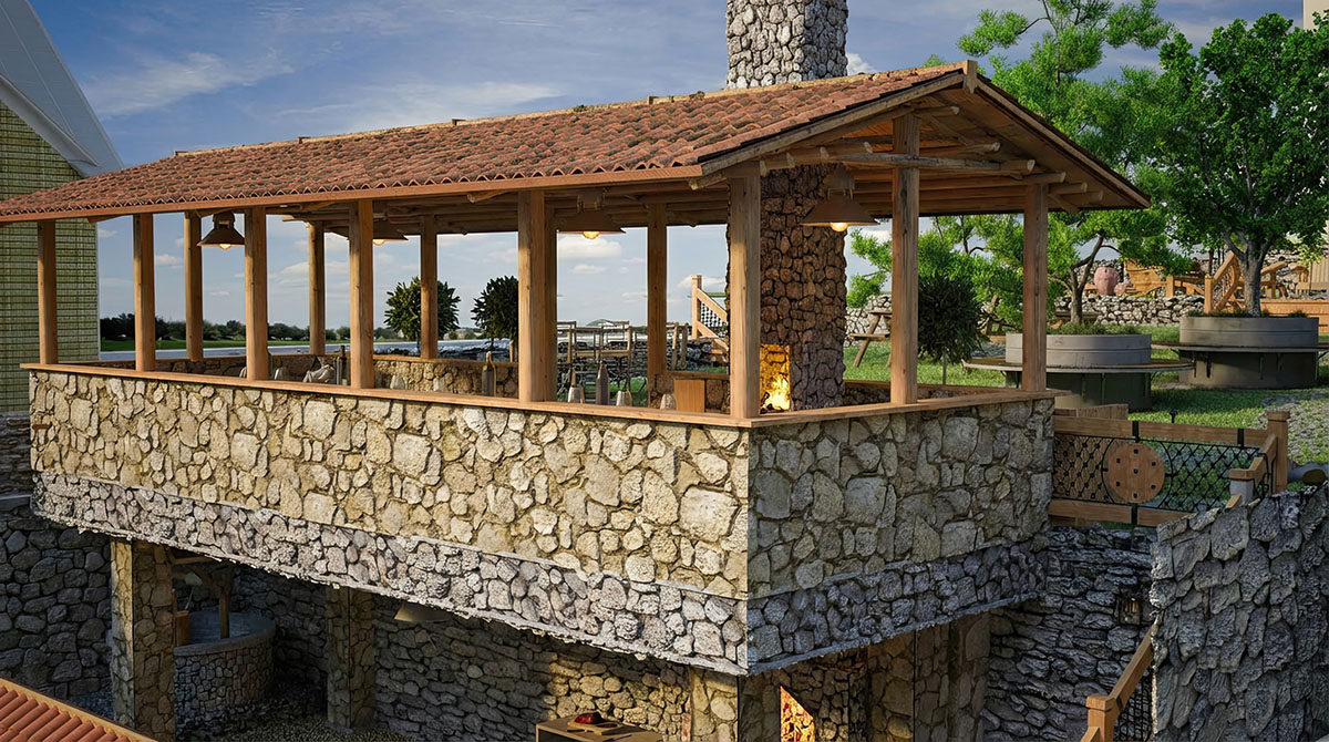 19 - 20 centuries style garden and pavilion